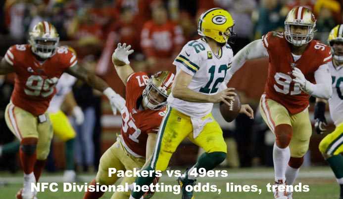 Packers vs. 49ers NFC Divisional betting odds, lines, trends